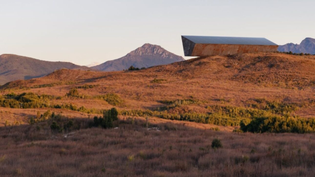 Uma representação artística da Earth's Black Box, que deverá ser instalada perto de Queenstown, na Tasmânia, em dezembro. Fotografia: Earth's Black Box