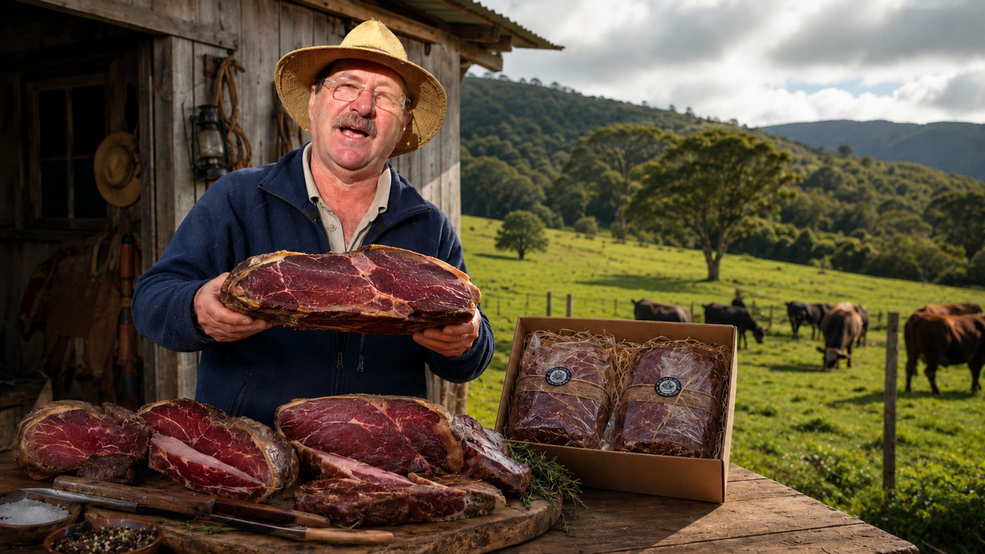 Na Serra catarinense, a família Zandonadi transformou o charque em frescal, uma carne feita só com gado de pasto que sai de São Joaquim rumo ao Paraná.