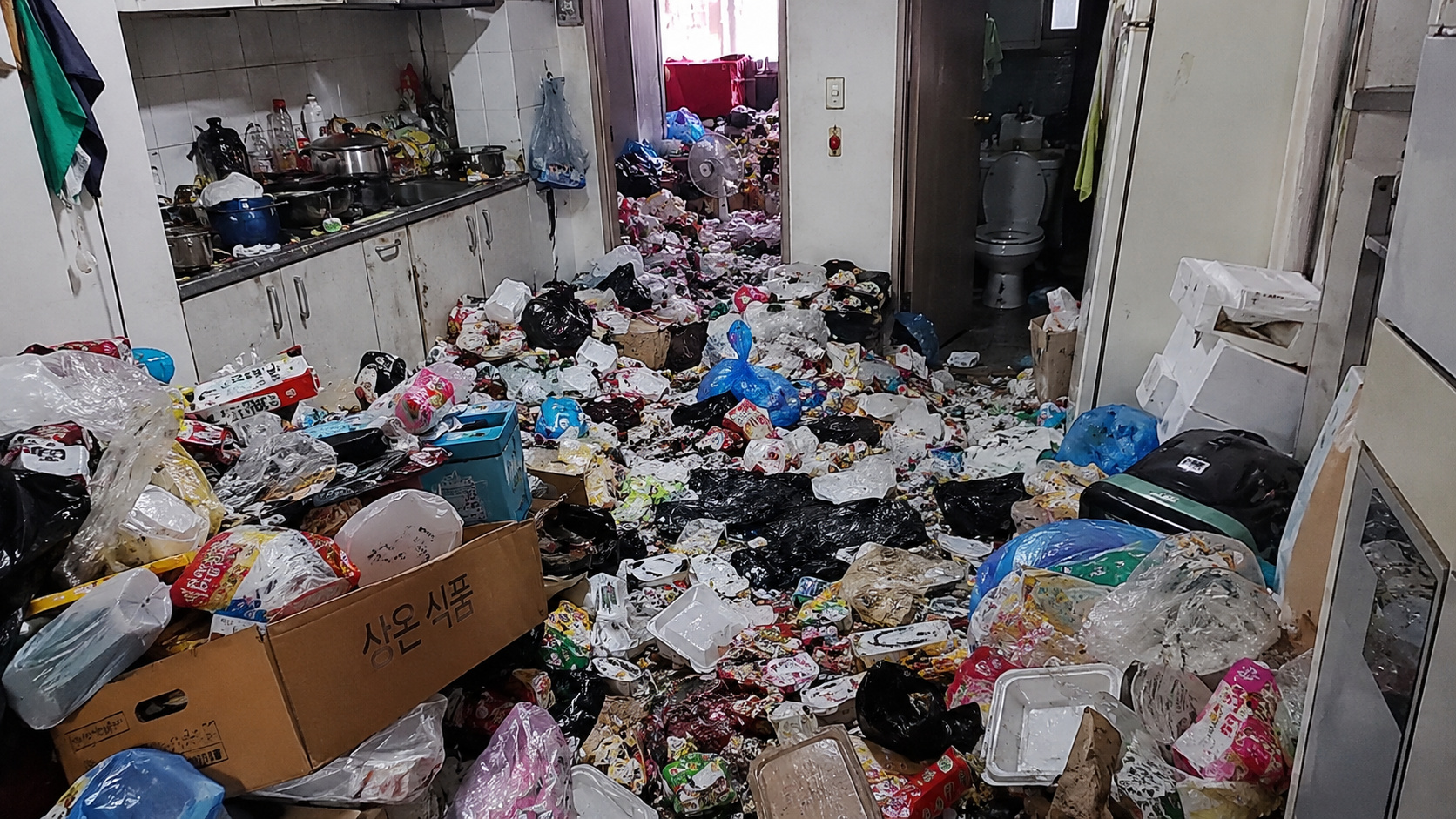 Uma família vivia em uma casa tomada por 80 toneladas de lixo na Coreia do Sul