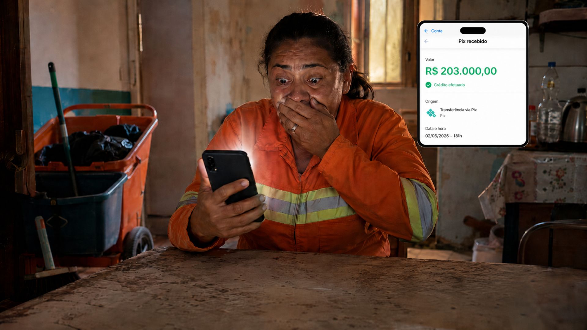 Gari de Sidrolândia recebeu um Pix de R$ 203 mil por engano e fez a devolução integral em menos de 24 horas, virando exemplo de honestidade no país. imagem: ilustrativa