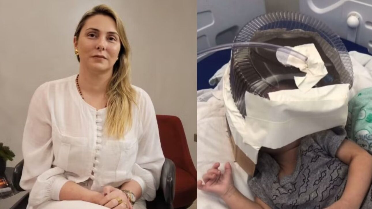 Medica usou embalagem de bolo como capacete de oxigenio para salvar bebe de 3 meses em hospital sem equipamento no RN. Improviso segurou o quadro por 4 horas.