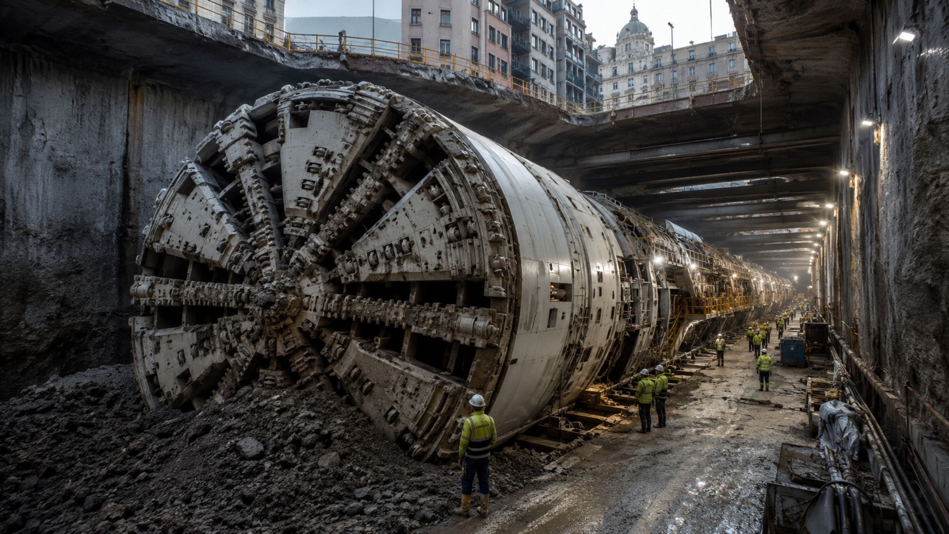 A tuneladora Mayrit, de 98 m, já escavou mais de 670 m de túnel e retirou quase 47 mil m³ de terra em 55 dias na ampliação da Linha 11 do metrô de Madri.