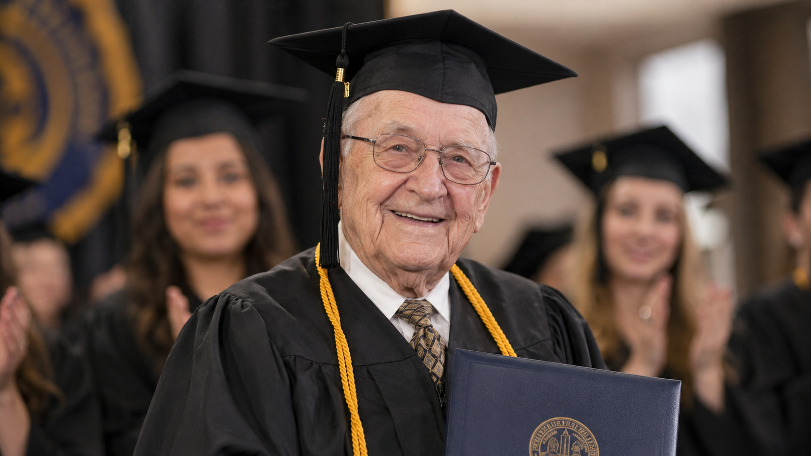 Homem entra na faculdade aos 70 anos e conquistou um bacharelado, vários mestrados, recebeu o último diploma aos 90 e virou o formando mais velho da história de um sistema com 23 universidades