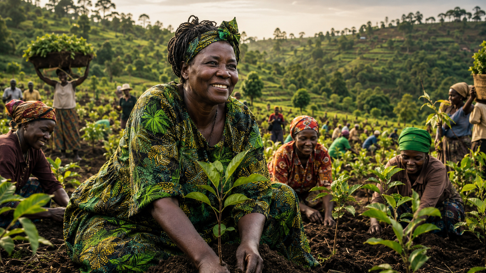 Wangari Maathai criou o Green Belt Movement e ajudou o Quênia a superar 51 milhões de árvores ao transformar o plantio em renda, mobilização feminina e força política.
