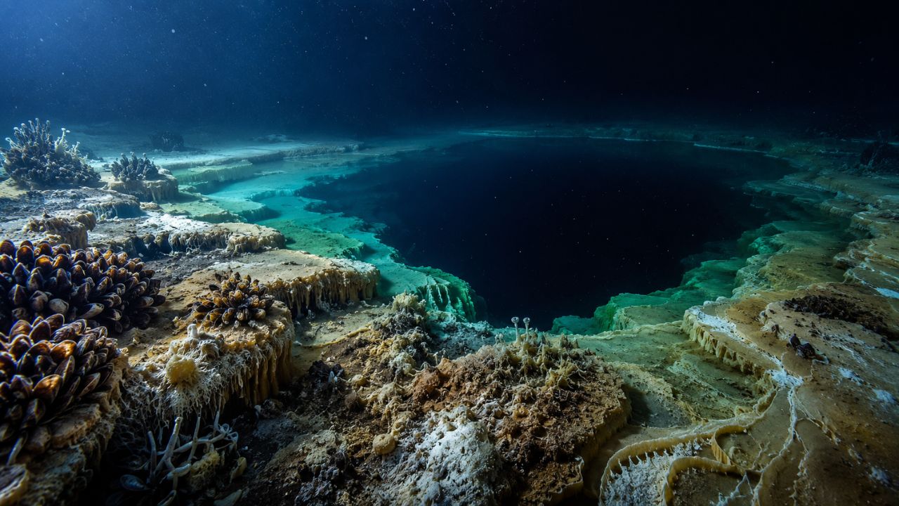 Conheça o lago submarino que existe no fundo do mar e surpreende cientistas por reunir condições extremas e vida adaptada.