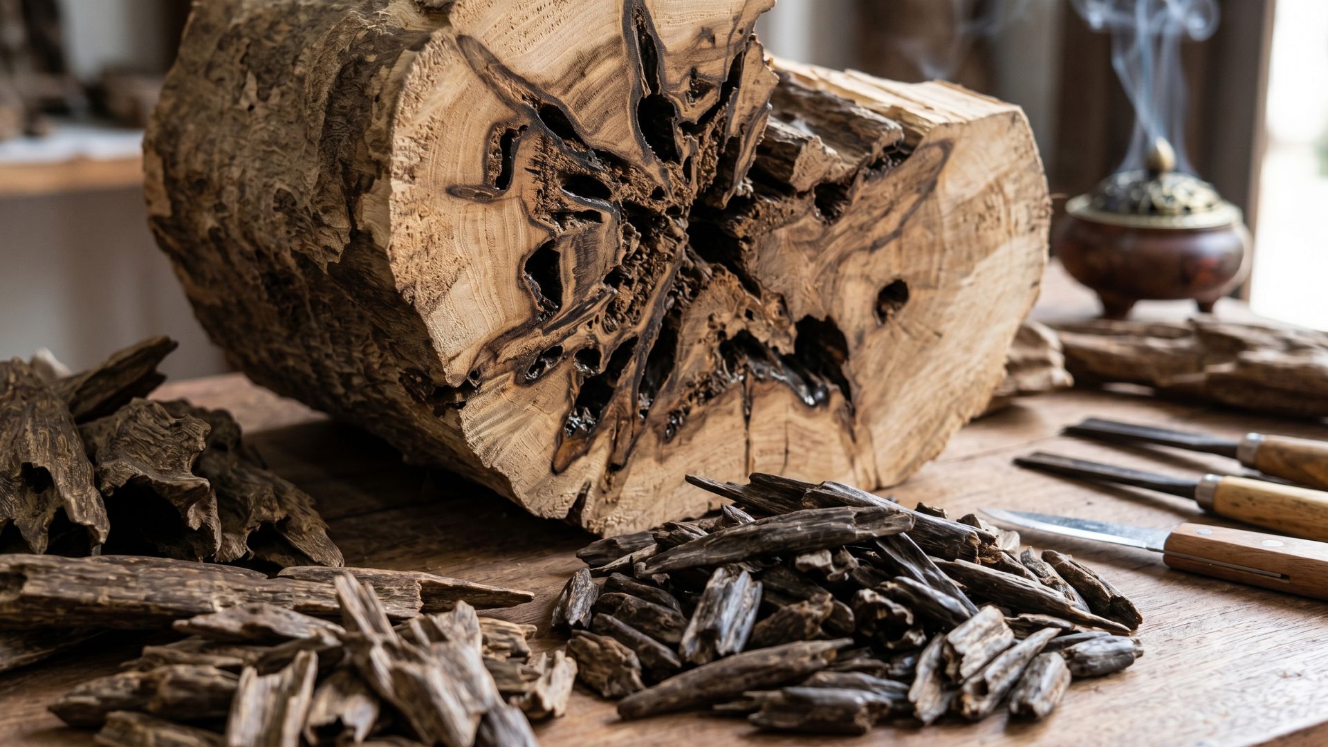 Conhecido como oud ou agarwood, o material pode atingir US$ 100 mil por quilo e impulsiona um mercado global bilionário de perfumes e incensos.