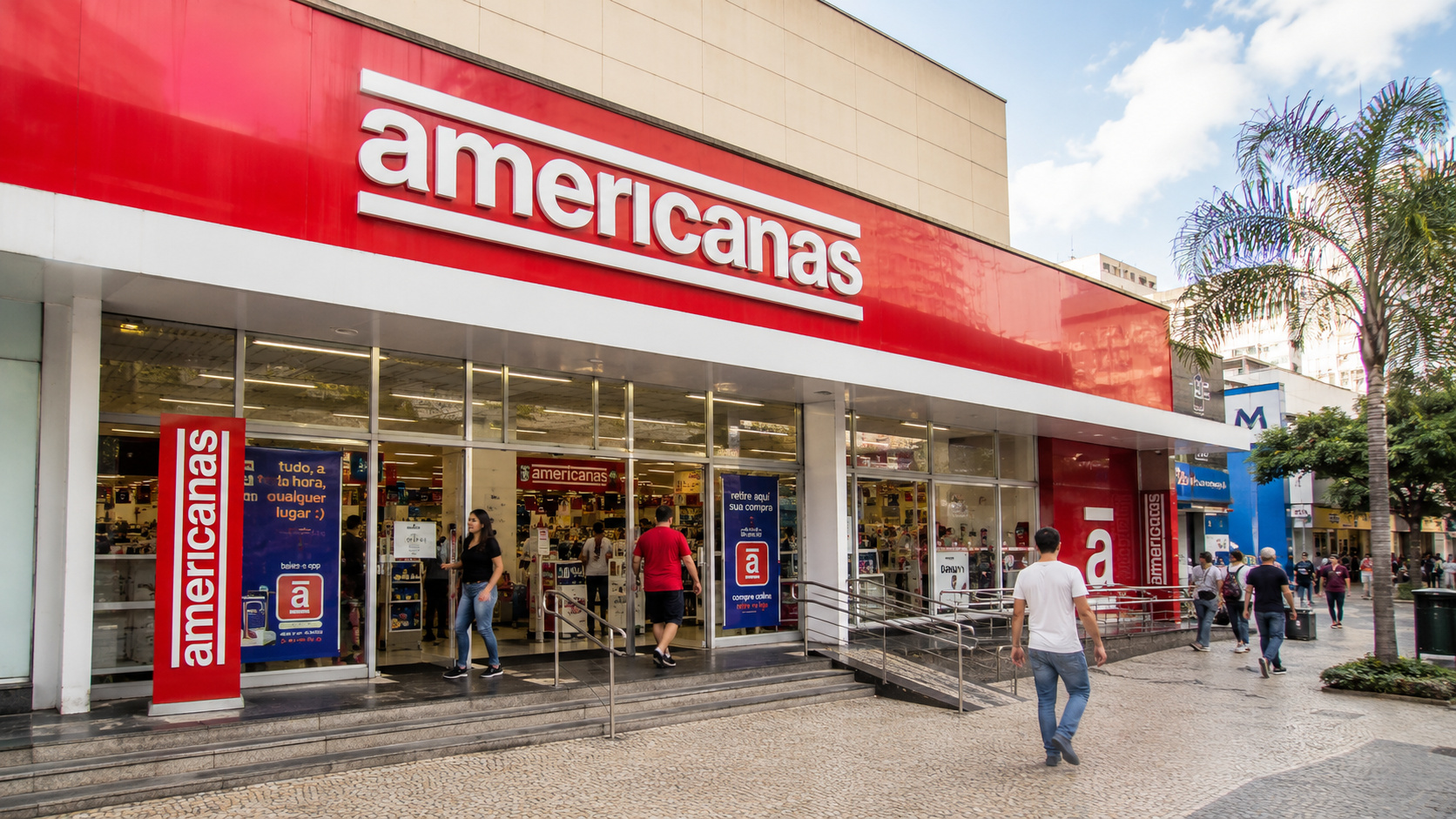 Loja da Americanas durante processo de reestruturação financeira após demissão de mais de 4 mil funcionários em abril de 2026.