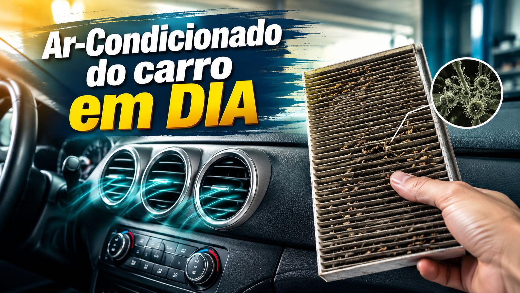 Ar condicionado do carro exige uso correto, troca do filtro a cada 6 meses e atenção à recirculação em viagens.