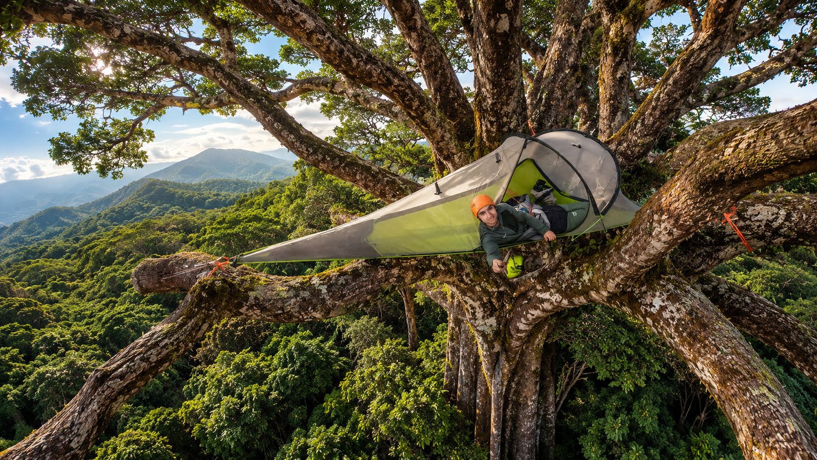 Descubra a incrível aventura de Noah Kane na árvore na Costa Rica, uma experiência única de escalada e camping nas copas.