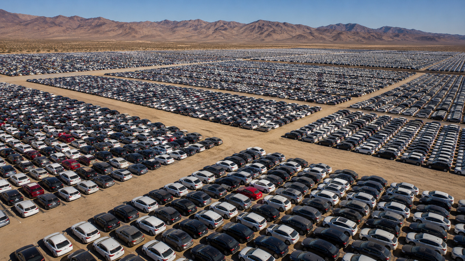 Milhares de carros foram parar no deserto