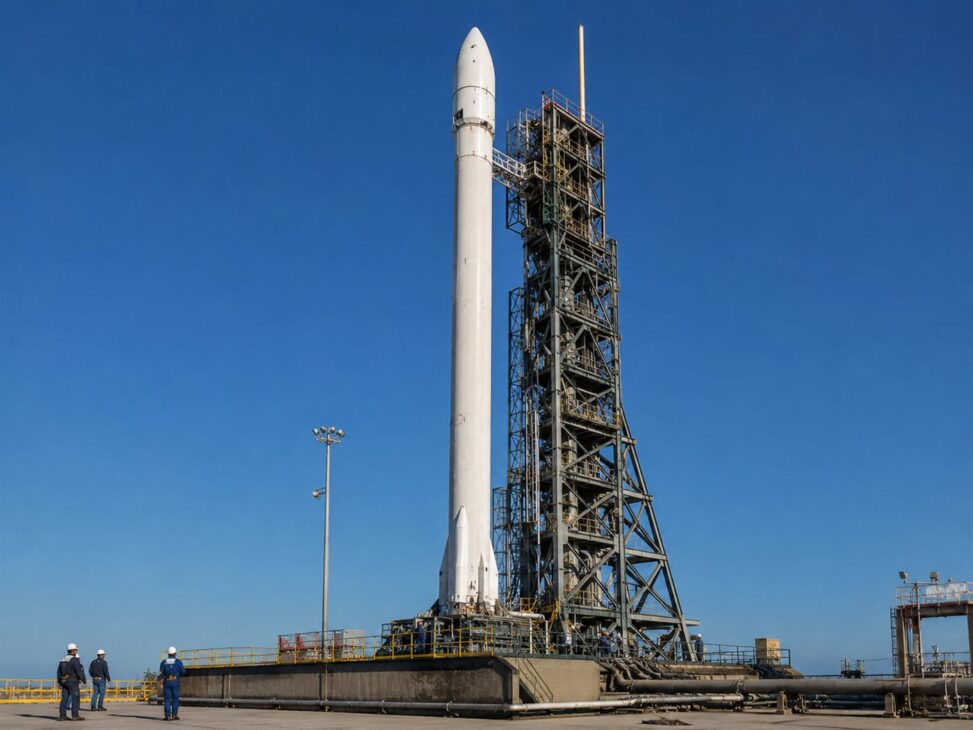 O Hanbit-Nano, foguete de pequeno porte projetado para levar satélites compactos à órbita baixa.