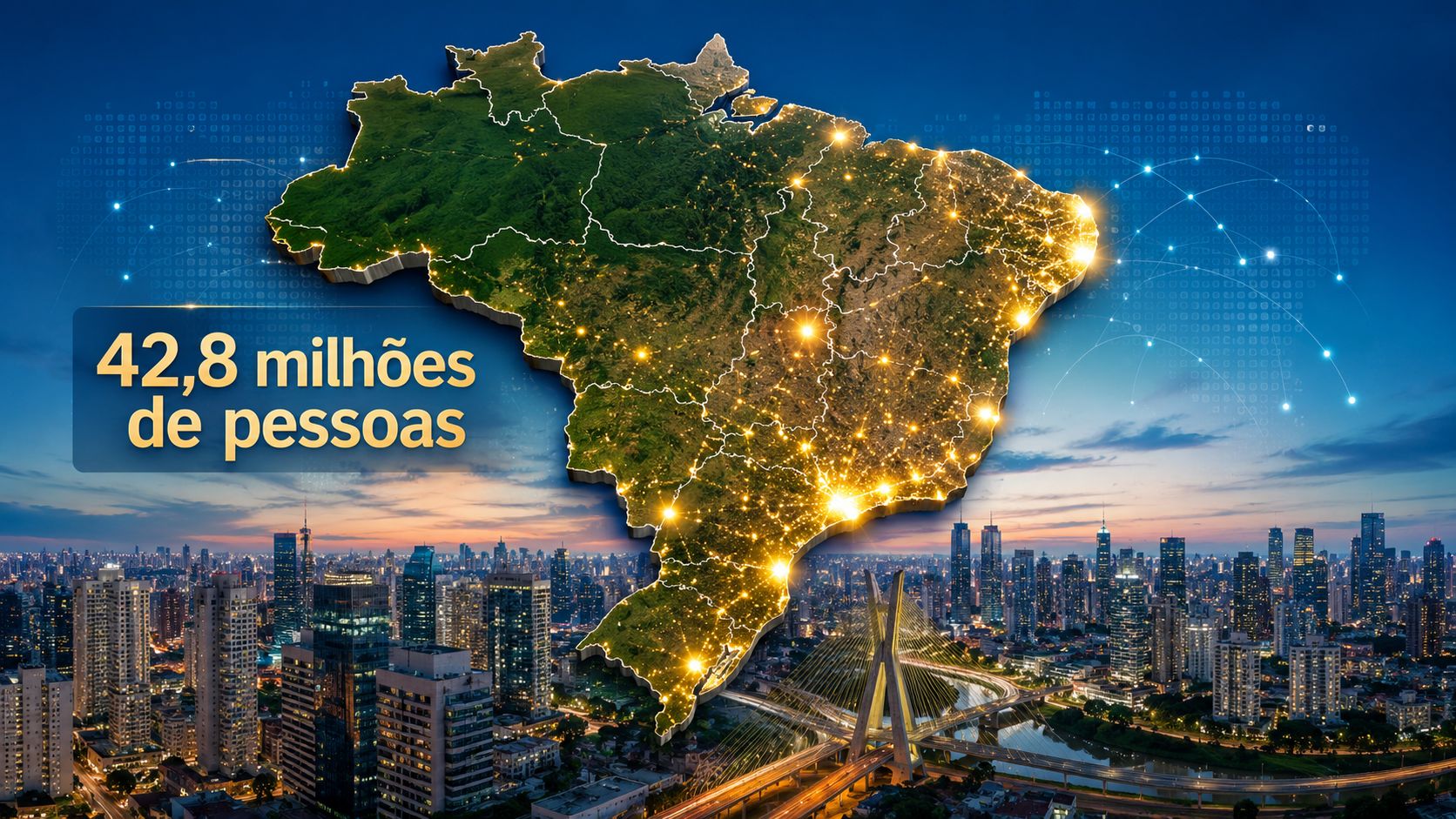 IBGE aponta 15 cidades com mais de 1 milhão de habitantes, onde vivem 42,8 milhões de brasileiros.