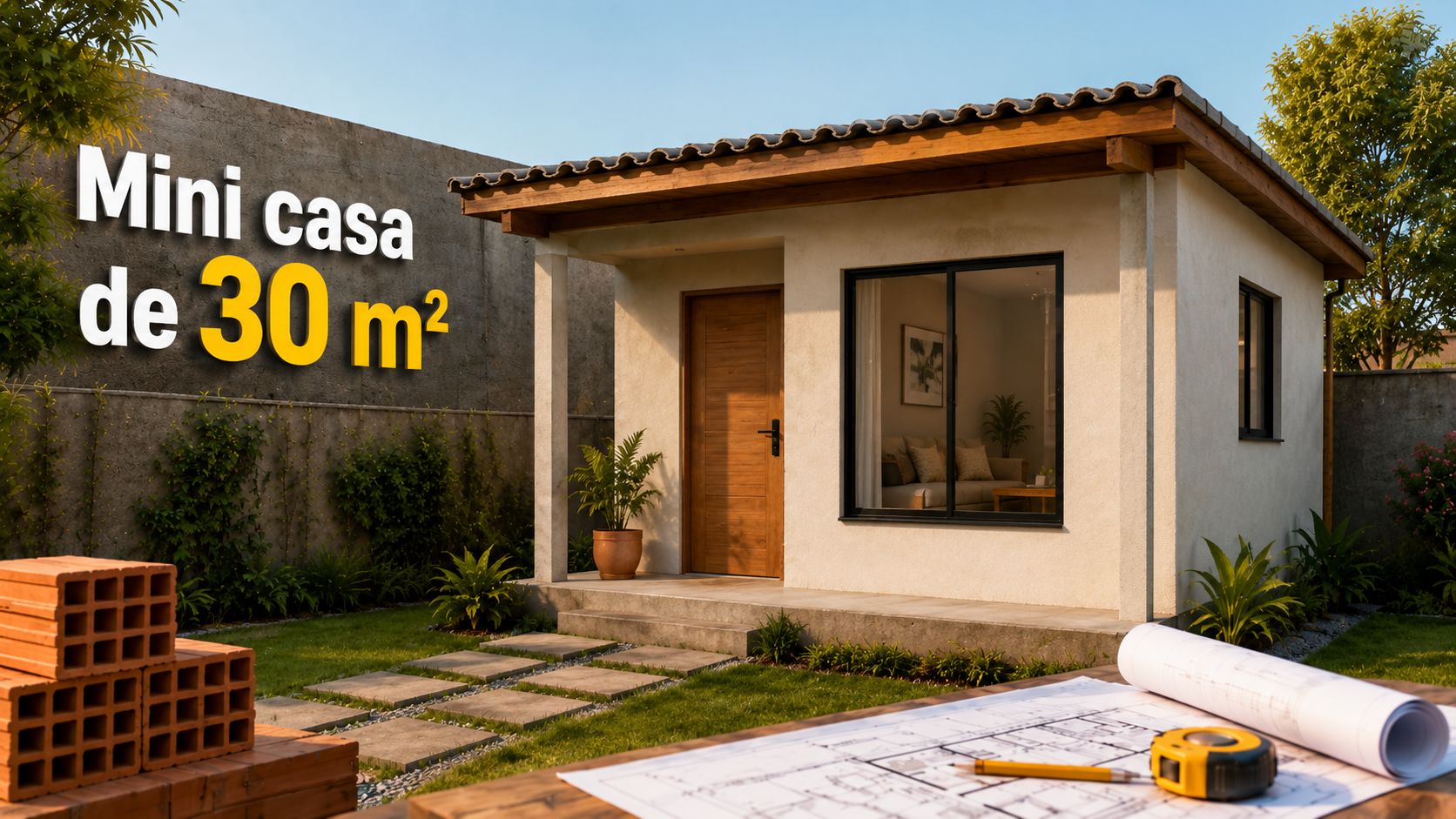 Mini casa de 30 m² no fundo do terreno tem custo estimado em R$ 69.941,40 pelo CUB-DF atualizado.