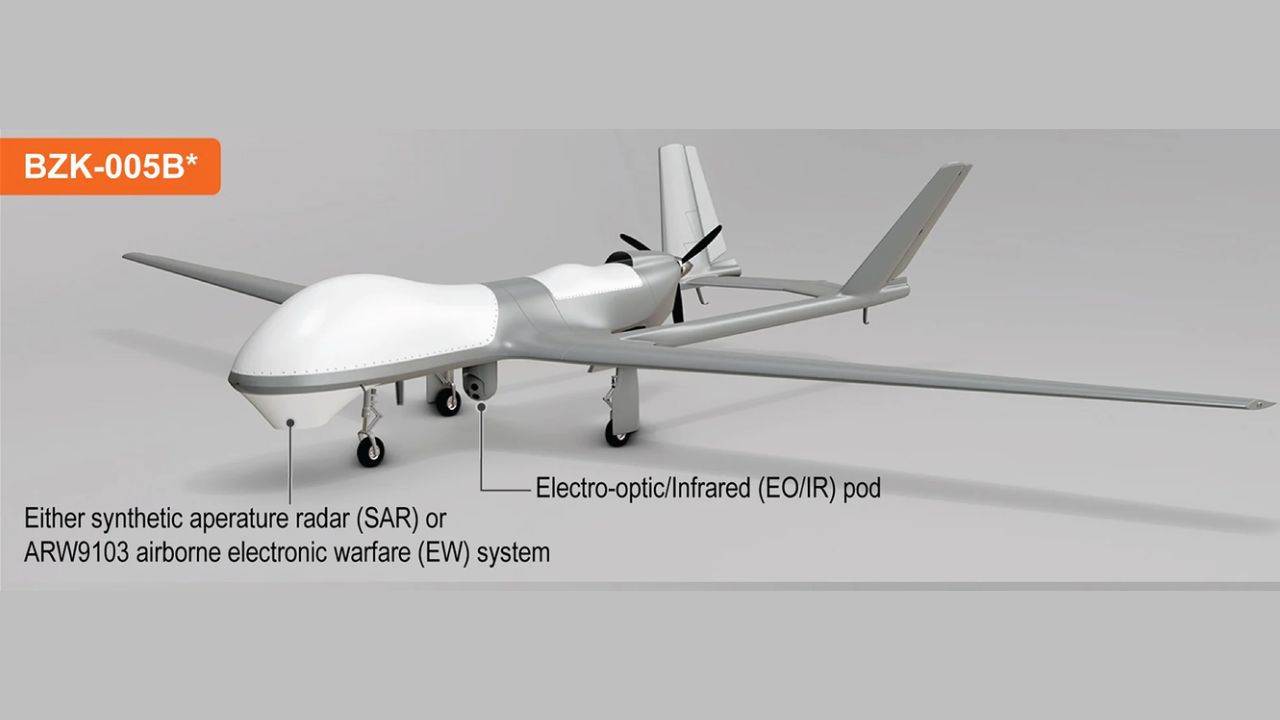 Drone chinês BZK-005 recebe novos sistemas de inteligência eletrônica e amplia capacidade de monitoramento em regiões estratégicas.