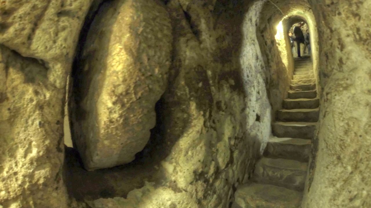 Volcanic rock of Cappadocia allowed the excavation of tunnels, churches, and dwellings underground