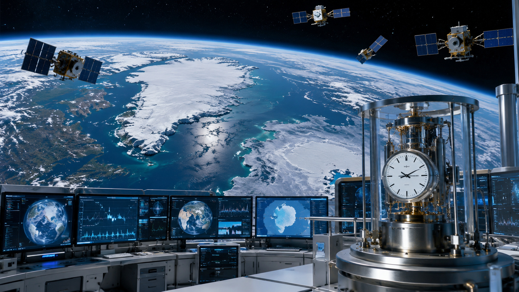 Derretimento do gelo polar na Groenlândia e Antártida influencia a rotação da Terra e pode alterar correções futuras do UTC.