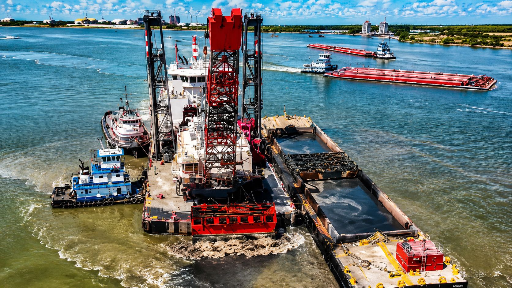 Saiba mais sobre a draga mais poderosa do Hemisfério Ocidental e sua operação no Canal de Navegação de Houston.