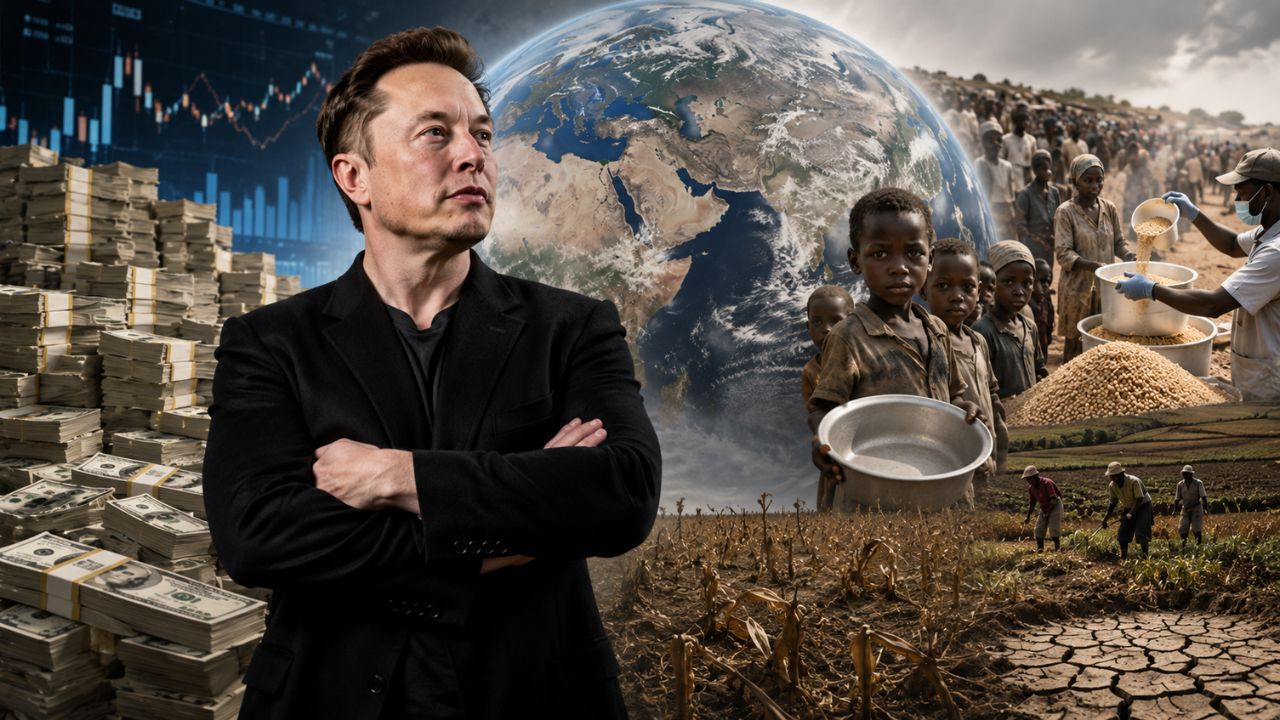 Elon Musk alcançou US$ 1,1 trilhão após o IPO da SpaceX. Dados da ONU, Oxfam e Banco Mundial reacendem debate sobre fome e desigualdade.