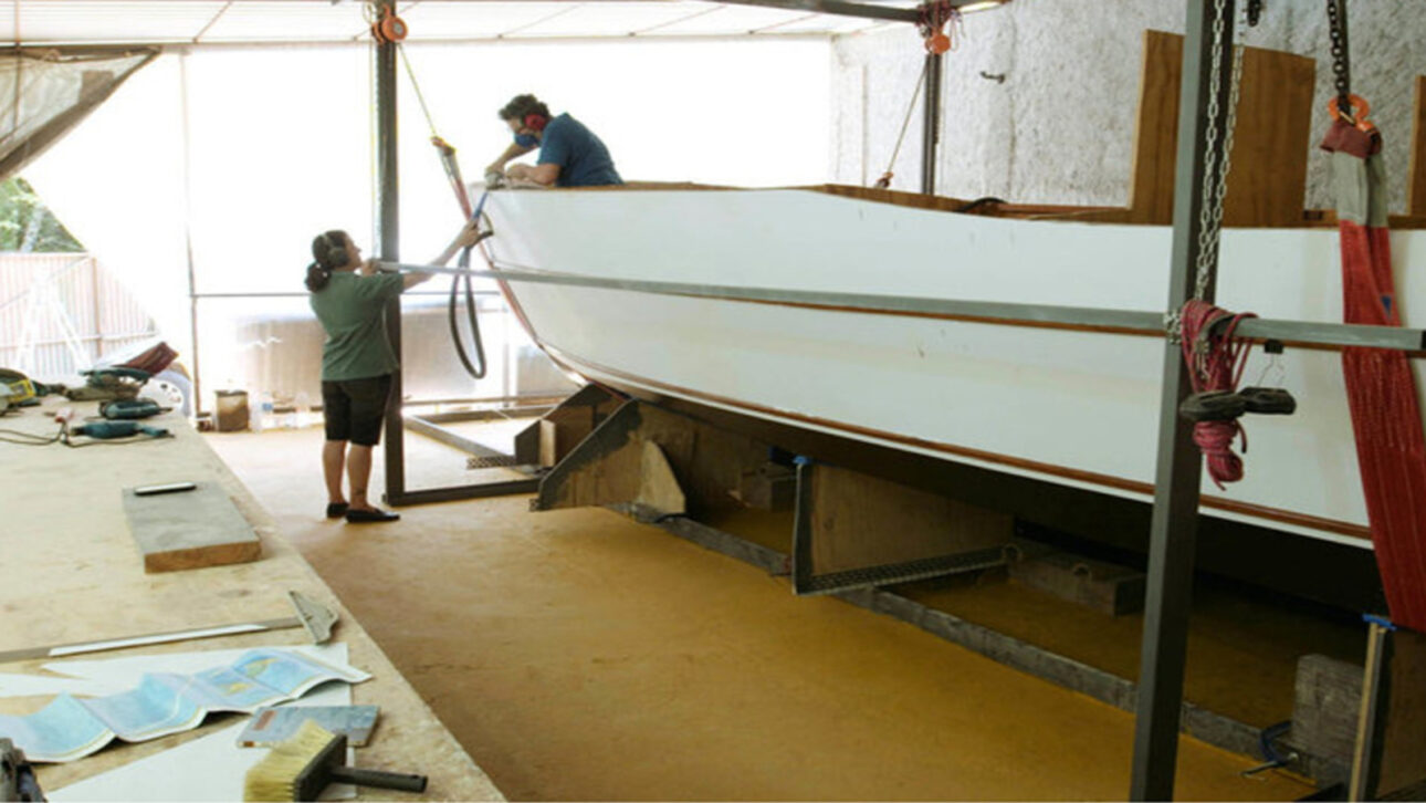 Biologist builds boat in backyard