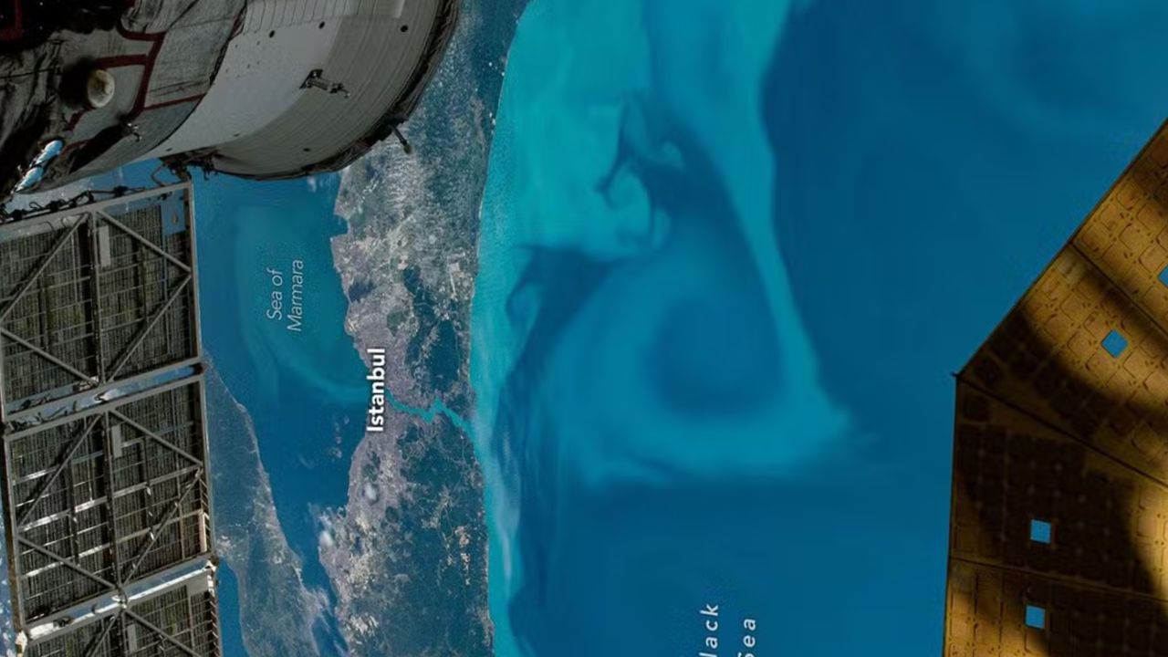 Descubra como minúsculos seres vivos alteraram a paisagem do Mar Negro em 2026, em um espetáculo capturado por astronautas e satélites.