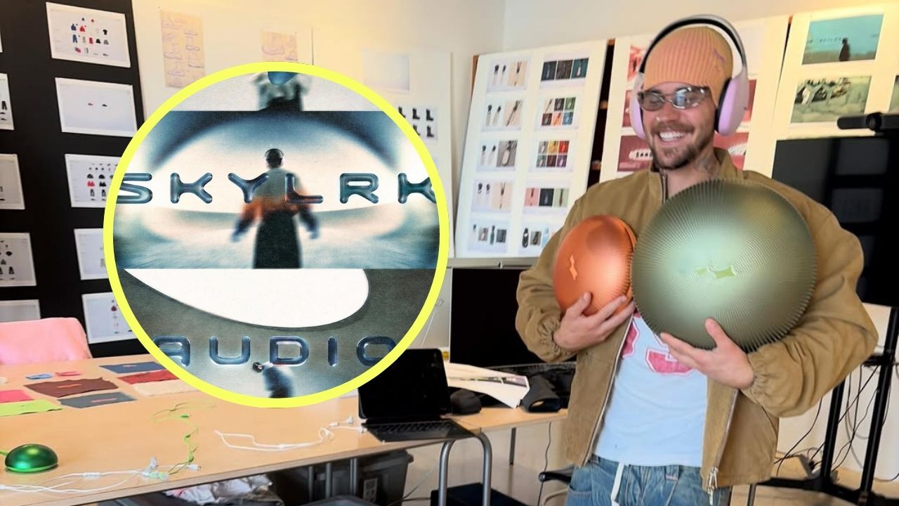 Justin Bieber presentó los primeros productos de audio de SKYLRK, incluyendo auriculares y altavoces, pero aún mantiene detalles en secreto.