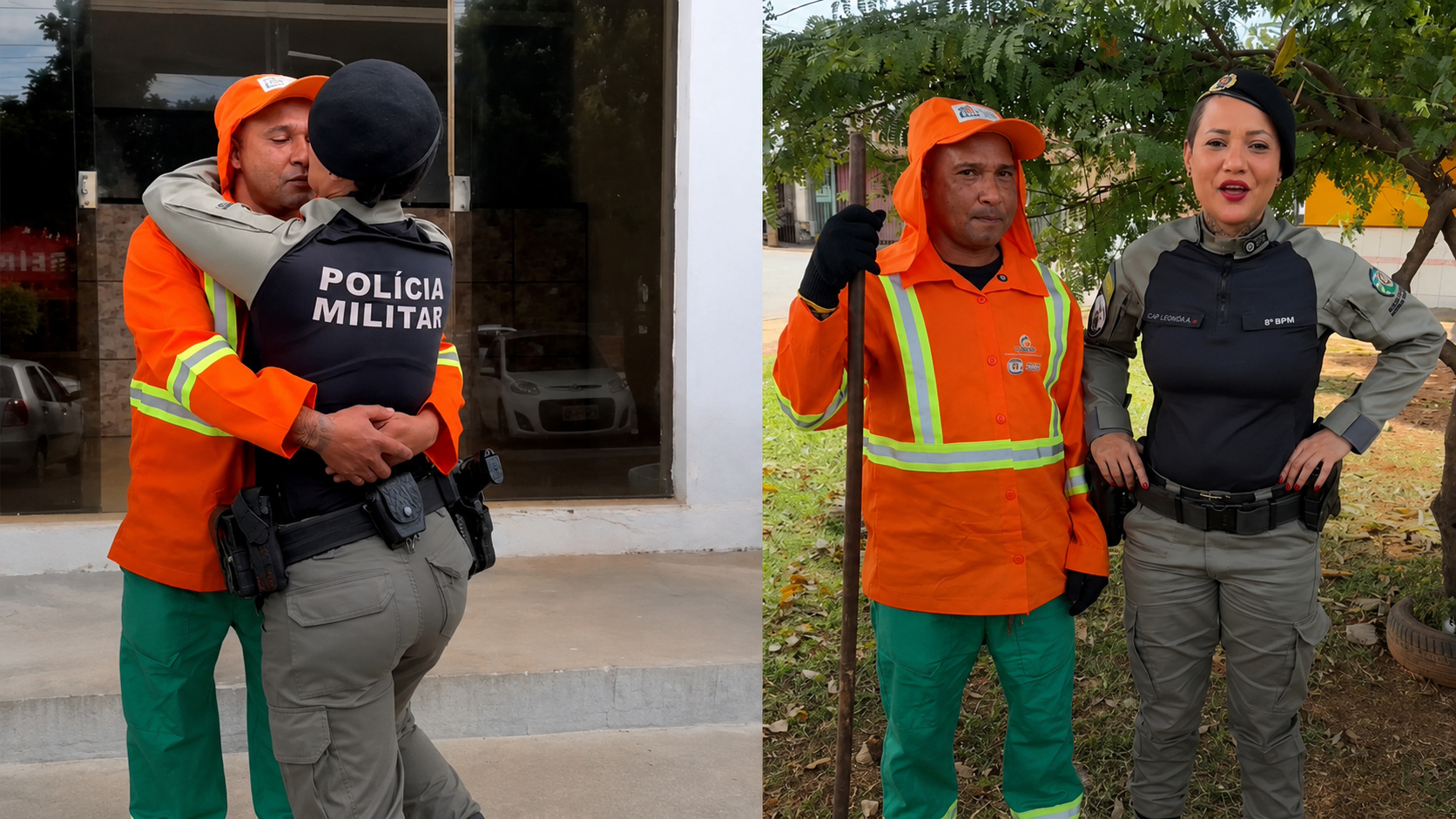 Enquanto recolhia lixo nas ruas de Goiânia, gari encontrava livros descartados que ajudaram a esposa a passar em concurso público e se tornar capitã da PMGO