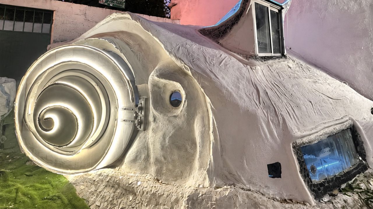 Casa de concreto leve produzida com papel reciclado em Portugal une eficiência energética, arte e soluções sustentáveis.