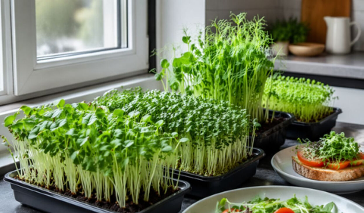 Microverdes levam uma pequena horta fresca para dentro da cozinha