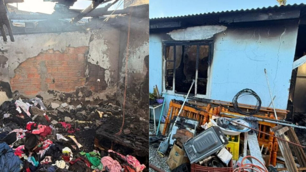Mãe salva filhos de incêndio