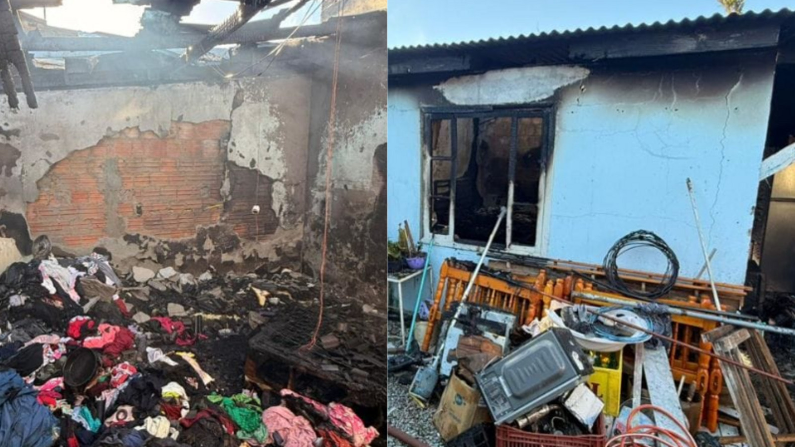 Mãe salva filhos de incêndio