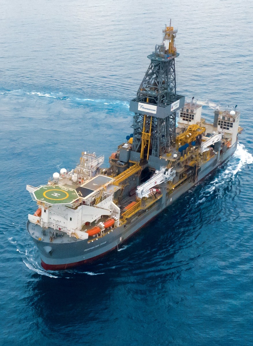 Offshore oil platform at sunset