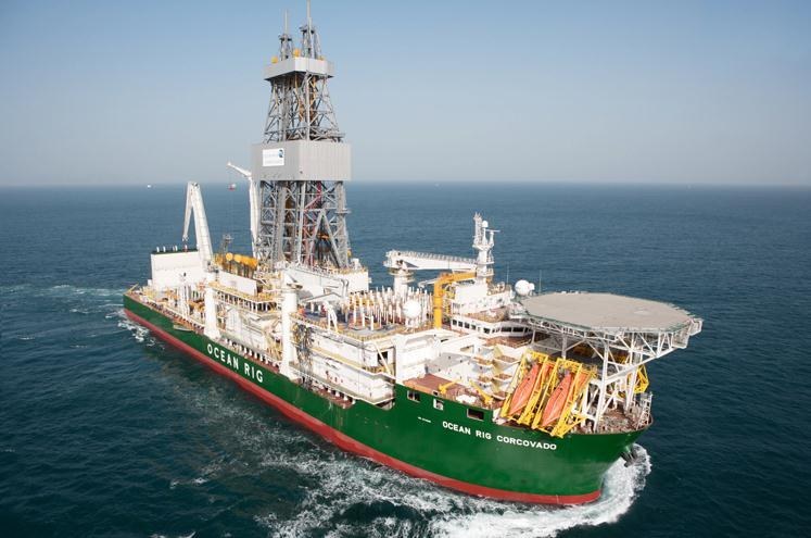 Drilling ship in the ocean