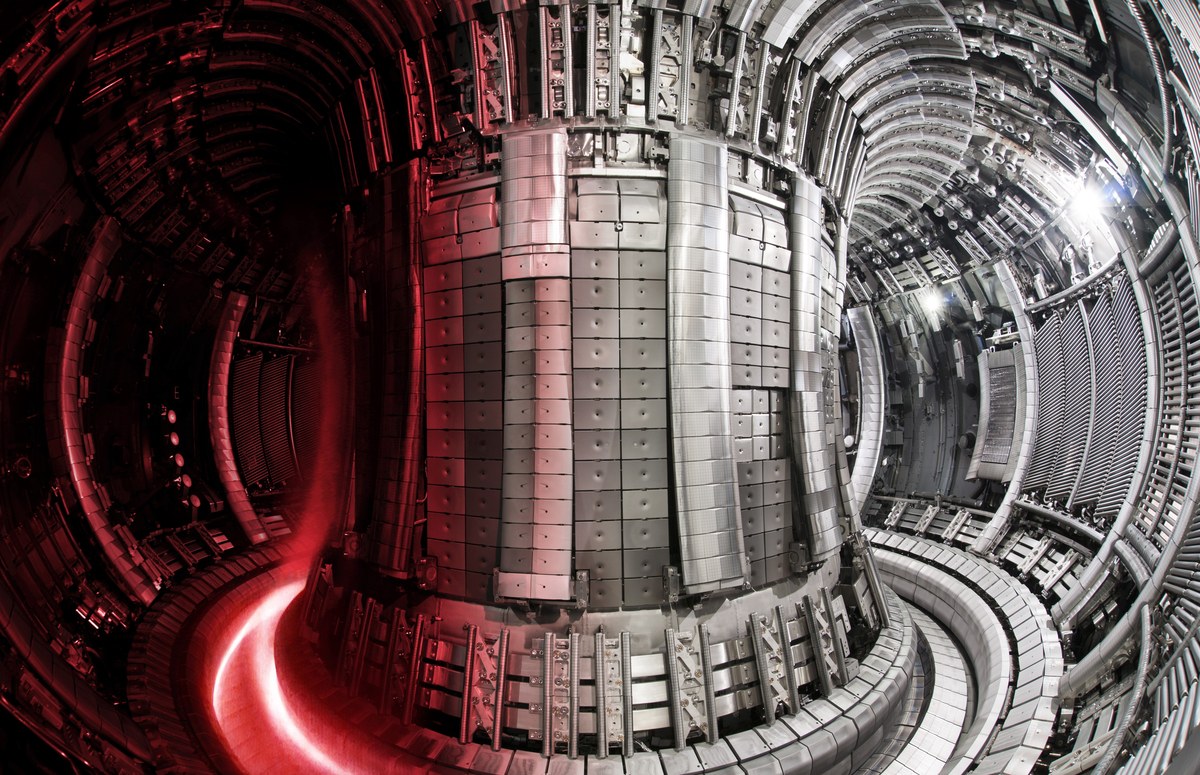 Nuclear fusion research equipment in a laboratory