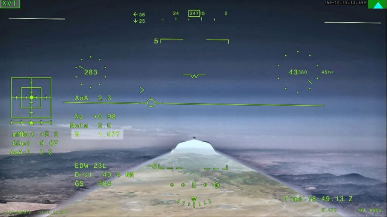 On its first supersonic flight, the X-59 reached Mach 1.077 on June 5, 2026. The feat was recorded by the external vision system of NASA's experimental aircraft, developed under the Quesst mission. Image: NASA.