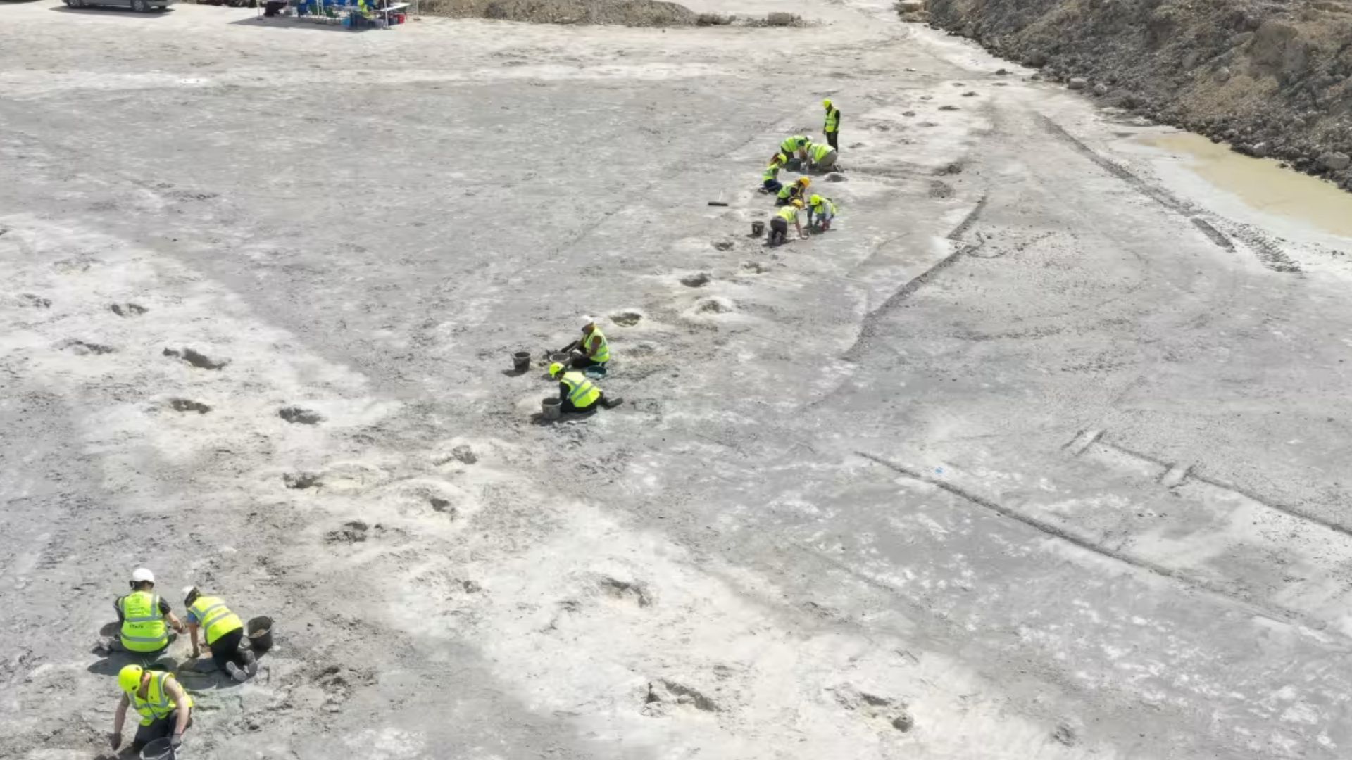 Operador de máquina sente “soluços” no solo de pedreira em Oxfordshire, revela 200 pegadas de 166 milhões de anos e expõe o maior sítio de rastros de dinossauros já encontrado no Reino Unido