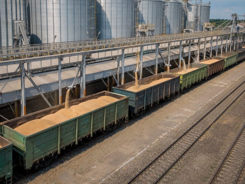 Trens de carga transportam grãos e celulose a um custo muito menor que o do transporte rodoviário.