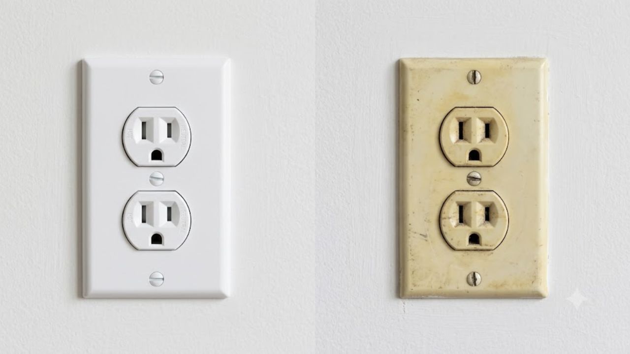 Tomadas amareladas são resultado de reações químicas causadas pela luz UV. Saiba quais fatores aceleram o desgaste de tomadas e interruptores.