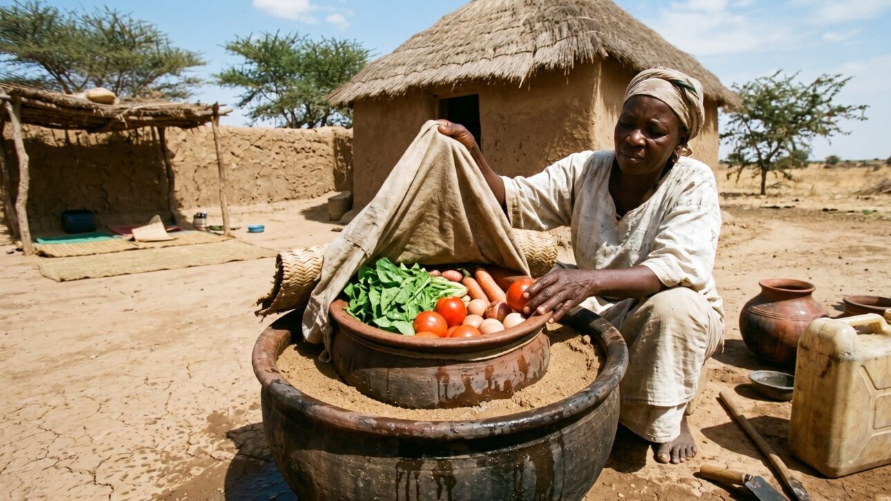 Clay refrigerator without electricity created by Mohammed Bah Abba uses evaporation to preserve food longer in hot and dry regions.