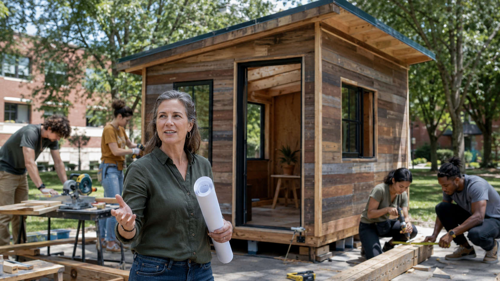 professora que vive em casa de 22 m² ensinou alunos a construir uma quitinete de 9 m² com o equivalente a R$10 mil