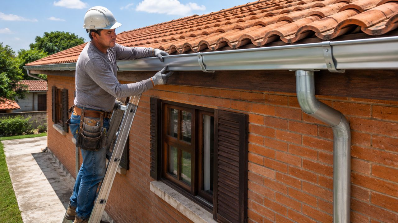 Quanto um calheiro cobra para instalar calhas em 2026? Confira os valores da mão de obra e os gastos extras que podem surgir durante a instalação.