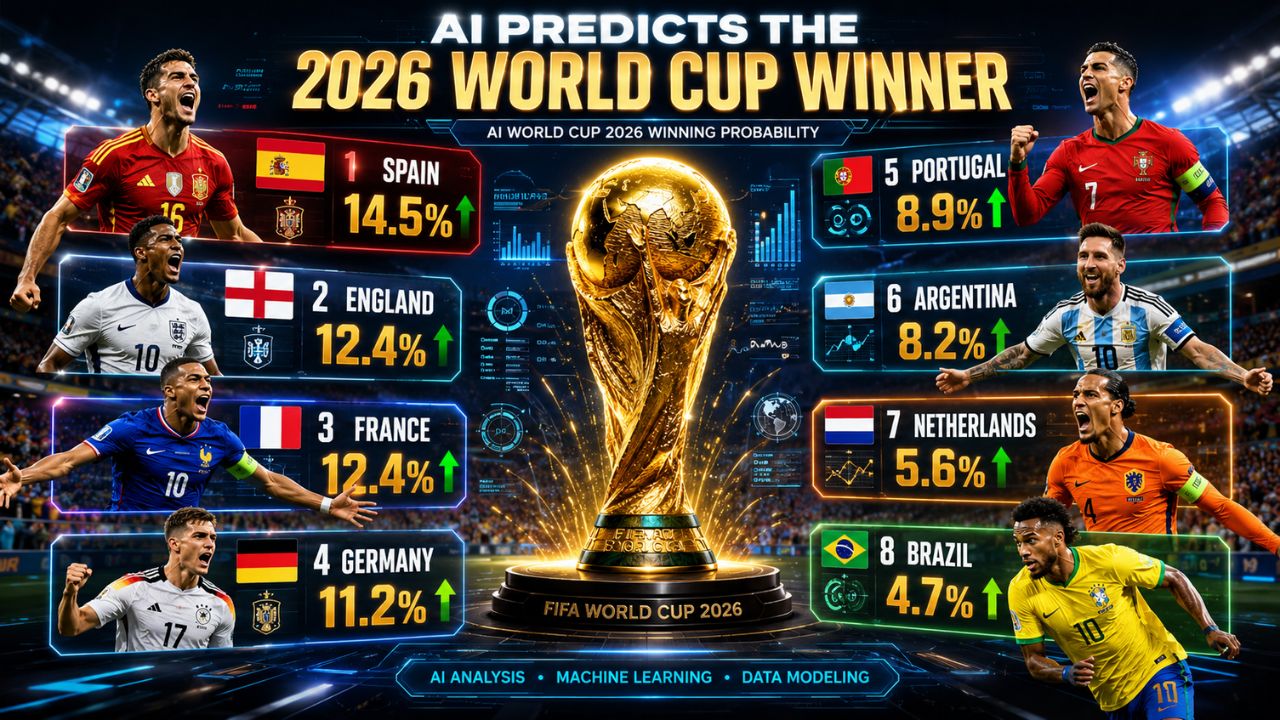 Copa do Mundo 2026 tem Espanha como principal favorita em estudo baseado em inteligência artificial e análise estatística.
