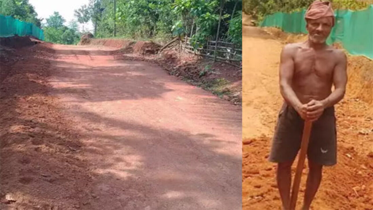 Govinda Malekudiya left work, took a pickaxe and shovel, and built a half-kilometer road in Peradka