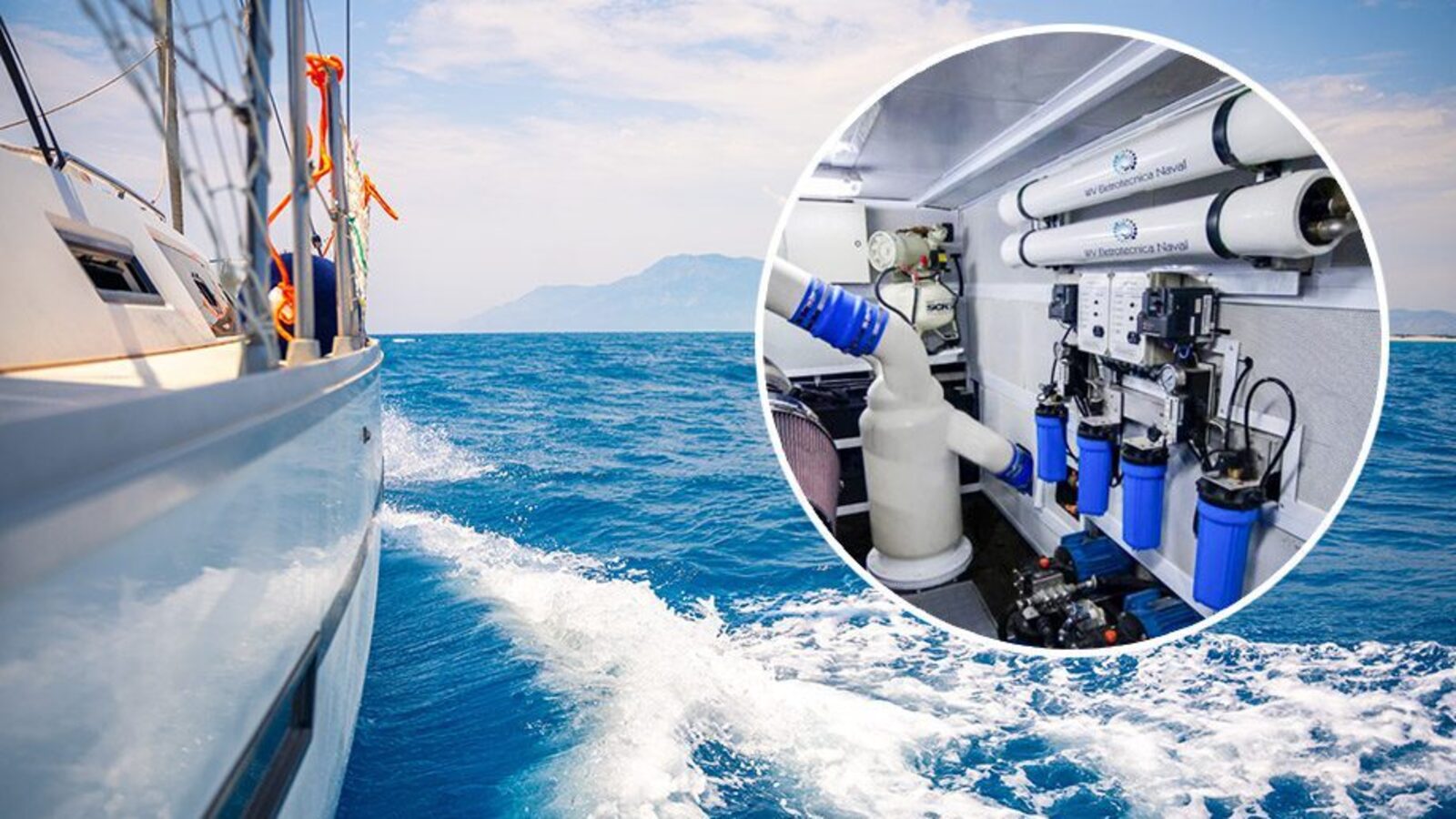 dessalinizador nacional com osmose reversa, capaz de retirar sal e impurezas da água do mar, abastecer barcos em viagens longas e impulsionar empresa com representantes em várias cidades costeiras