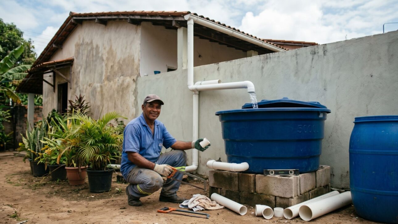 Plumber shows how to make a rainwater harvesting system