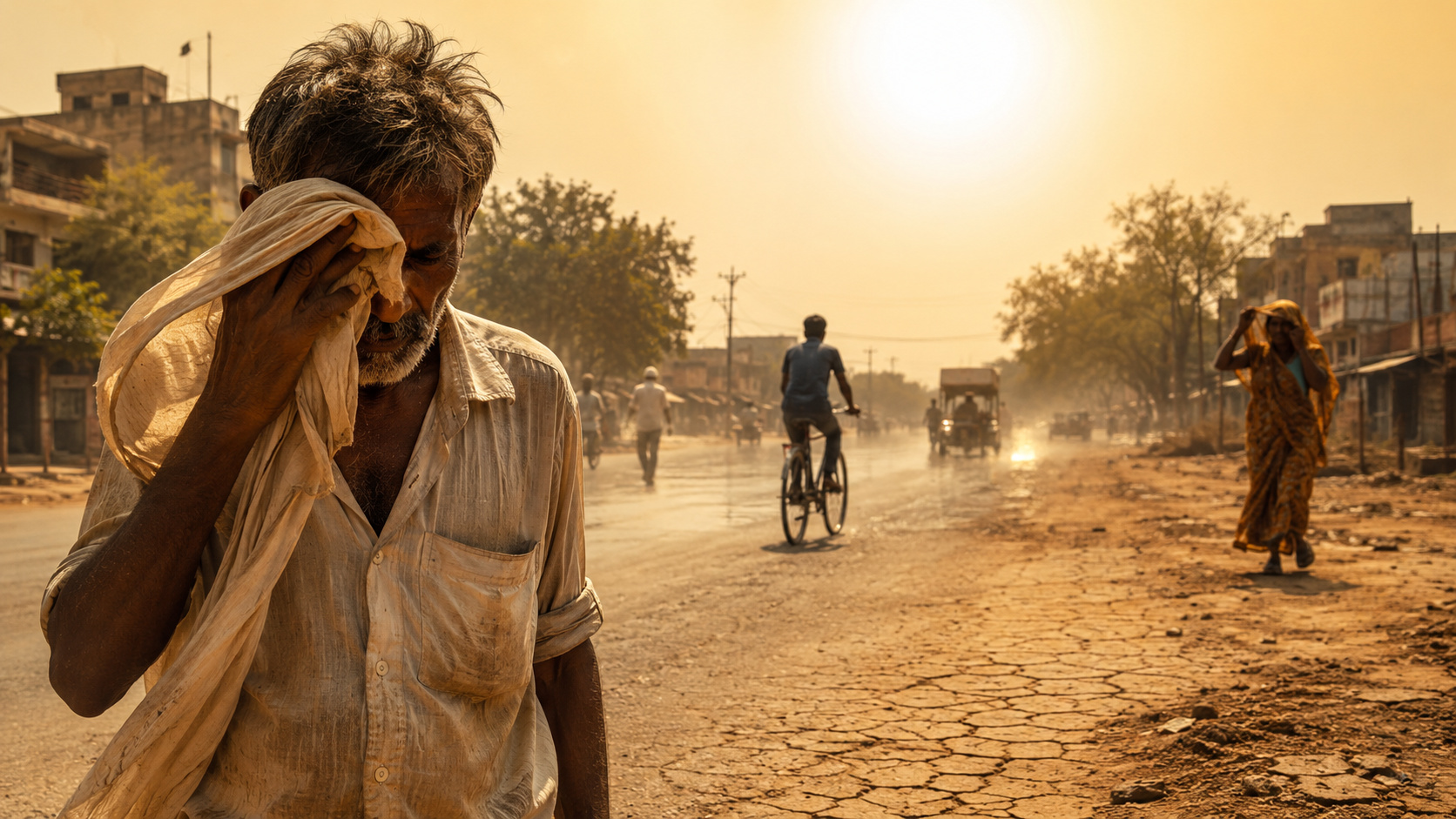 Em Banda, na Índia, temperaturas de até 48°C mudaram horários de trabalho, mercados e rotina de mais de 2 milhões de habitantes.