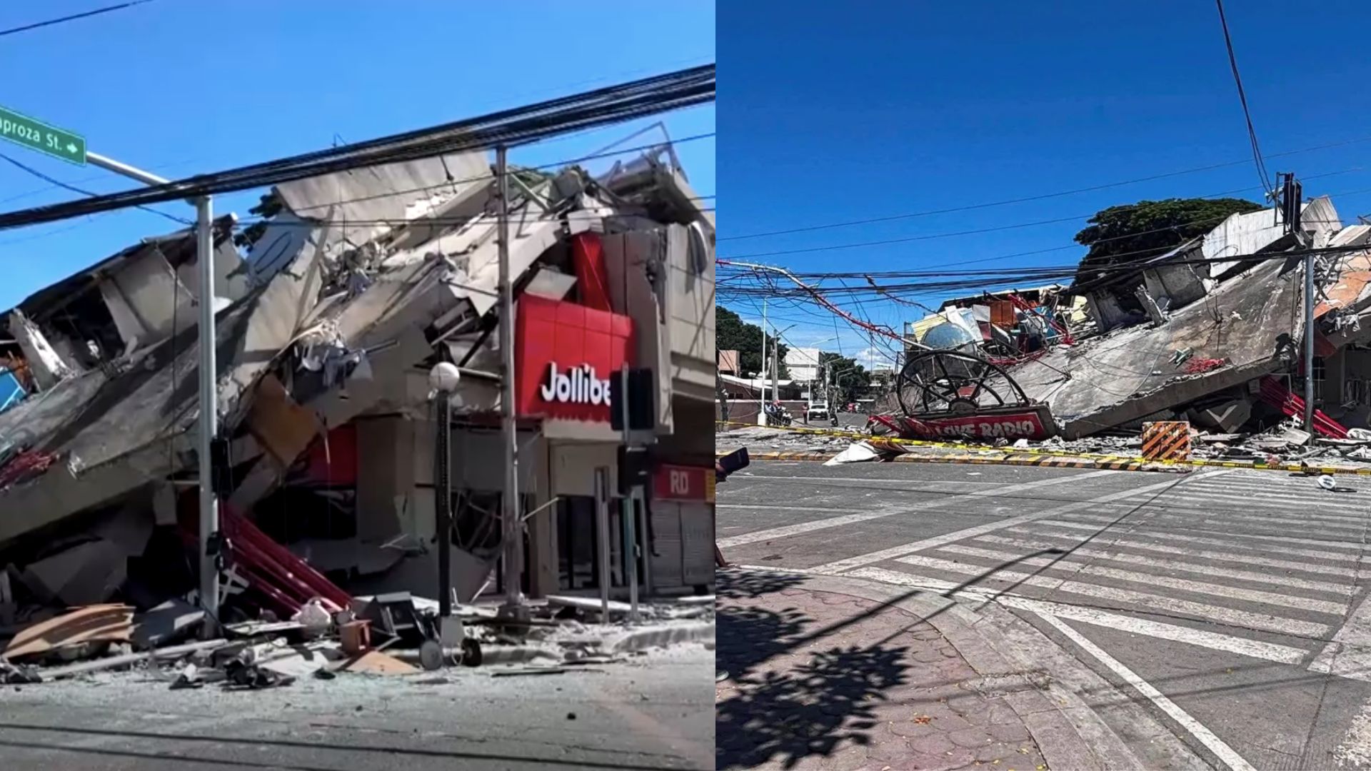 Equipes de resgate trabalham em área atingida por terremoto de magnitude 7,8 no sul das Filipinas.