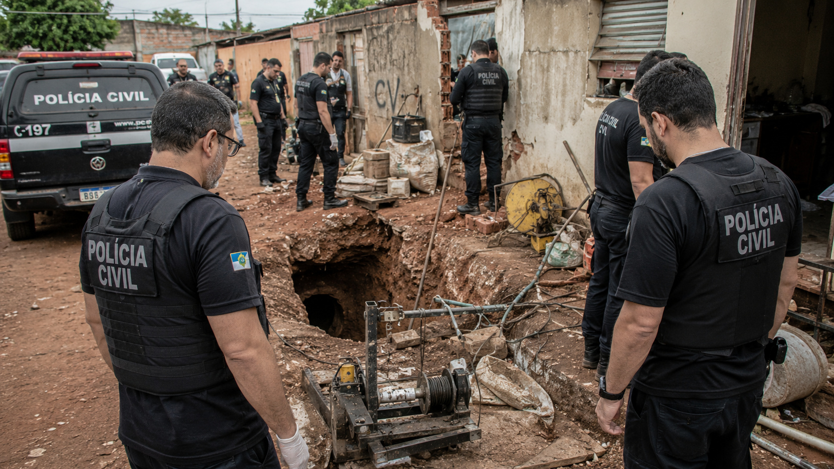 Polícia Civil investiga túnel clandestino utilizado para furtar combustível de oleoduto da Petrobras no Distrito Federal.