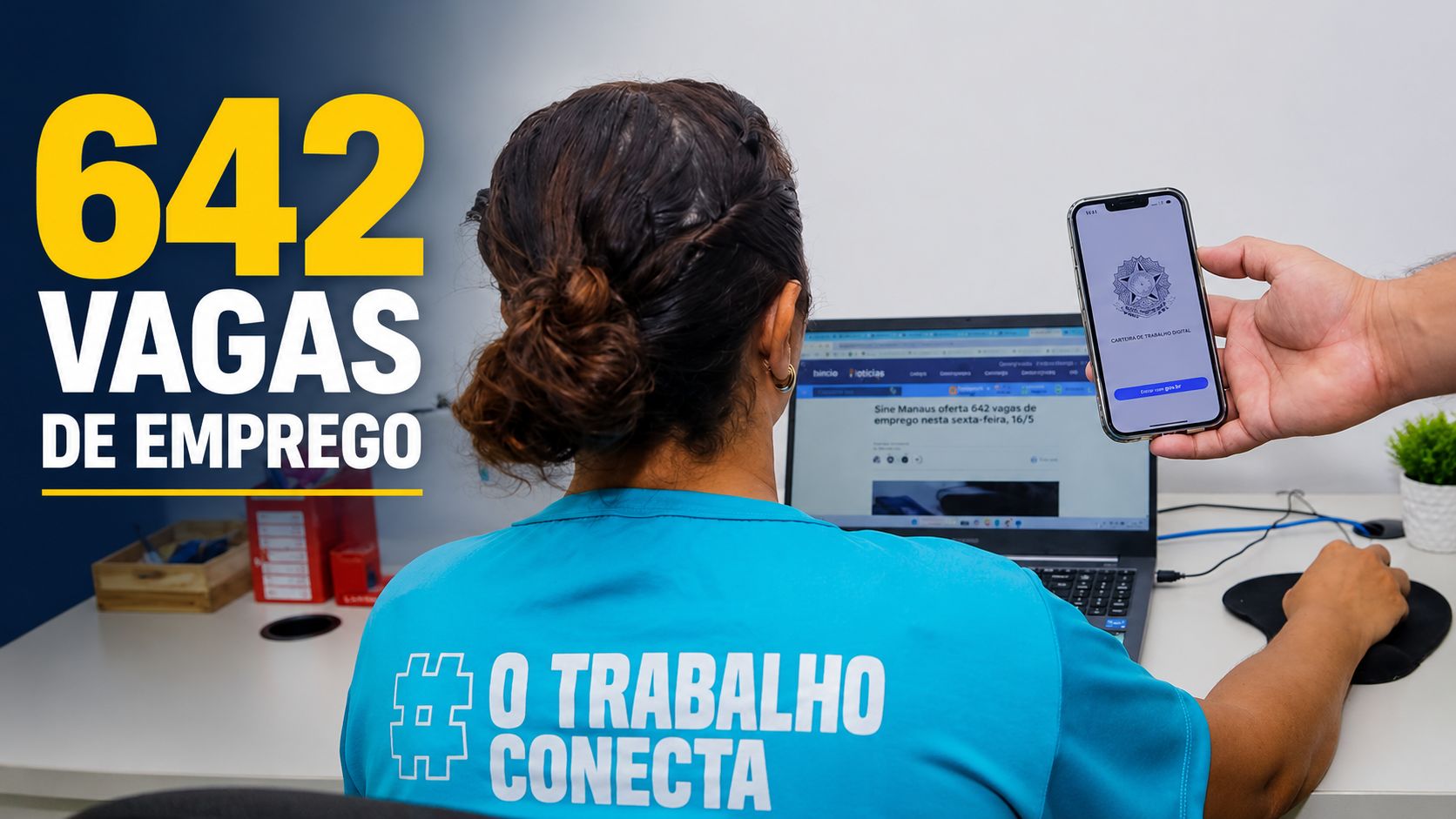 Sine Manaus oferta 642 vagas de emprego em 17/6, com atendimento das 8h às 14h em dois postos da capital.