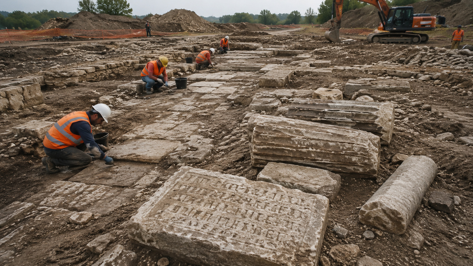 Durante construção de estrada no nordeste da Itália, operários que faziam desativação de munições descobrem santuário antigo “importante” com estruturas de templos e pedras inscritas
