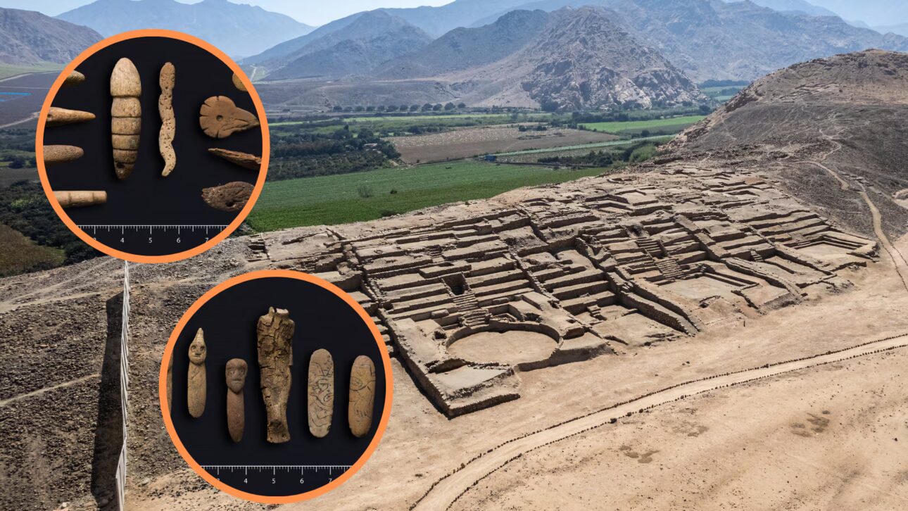 Oferenda de 3.800 anos achada em Peñico revela 43 objetos, conchas e figuras ligados à tradição Caral e às primeiras cidades do Peru. (Imagem: Ilustrativa)